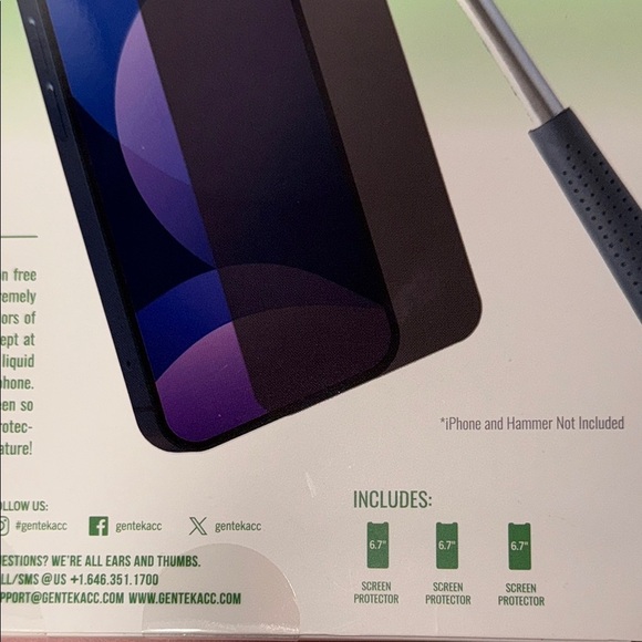 COPY - NEW Set of 3 Privacy Glass Screen Protector for iPhone - Black - Picture 3 of 3